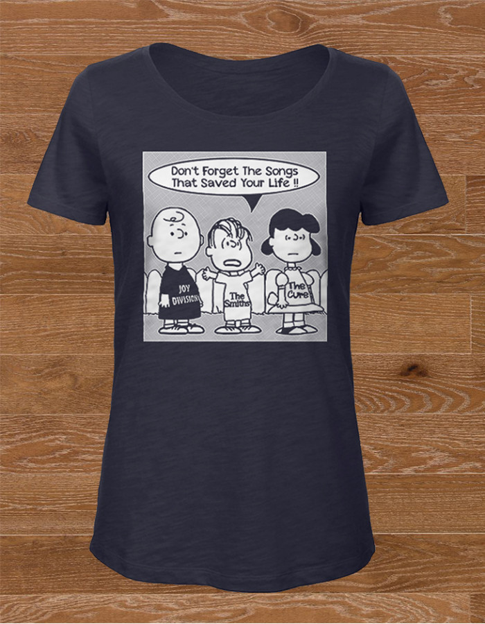 XS & S Avail - WOMEN's Don't Forget the Songs Class T-Shirt:  Joy Division, The Smiths and The Cure